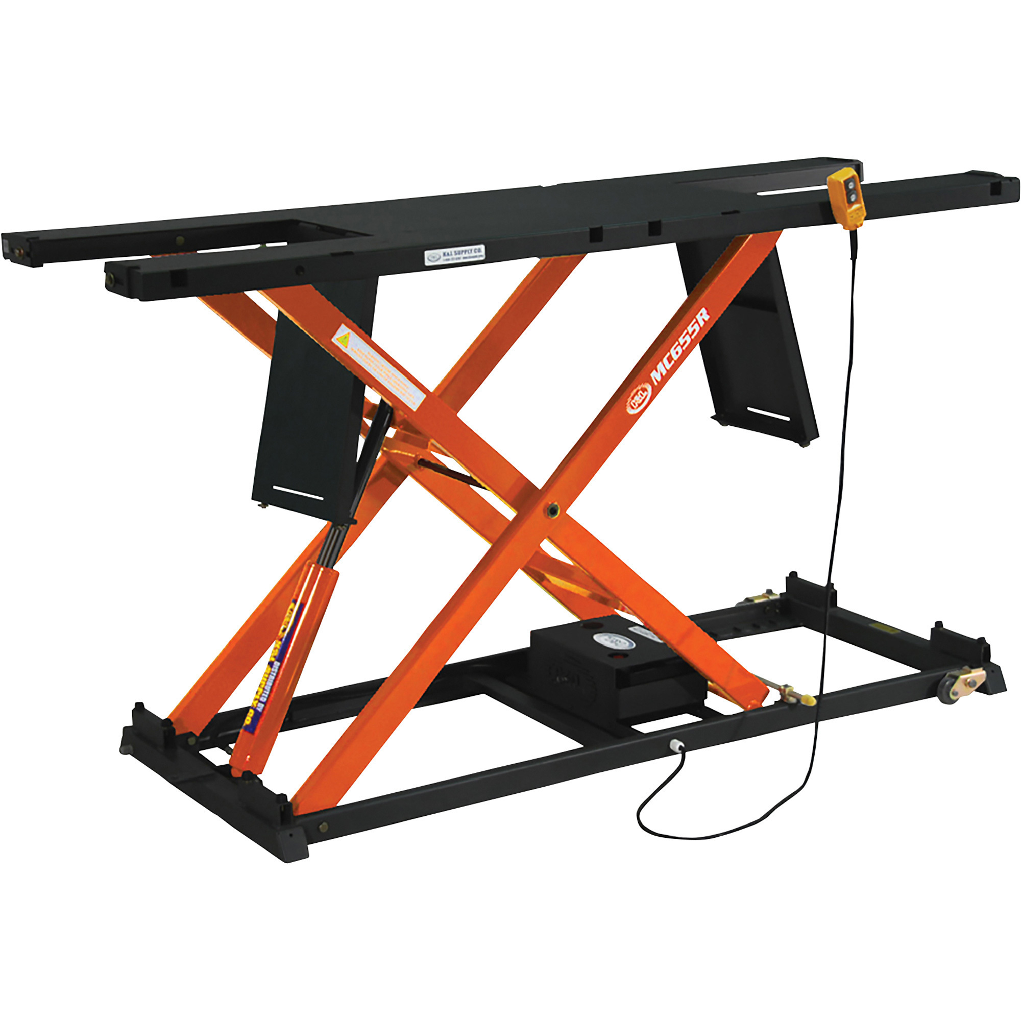 K&L Motorcycle Lift, 1-Ton Capacity, Black/Orange, Model# MC655R BLK/ORG